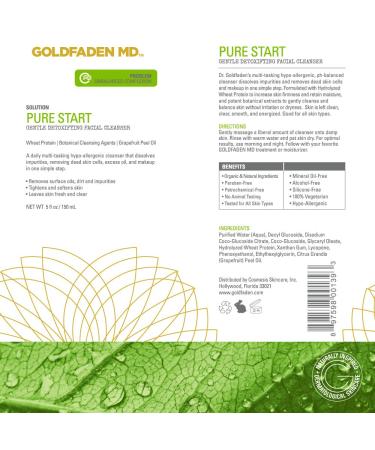 Goldfaden MD Pure Start Gentle Detoxifying Facial Cleanser 5 Fl Oz - Natural Formula | Pack of 1 - Buy Online on GoSupps.com
