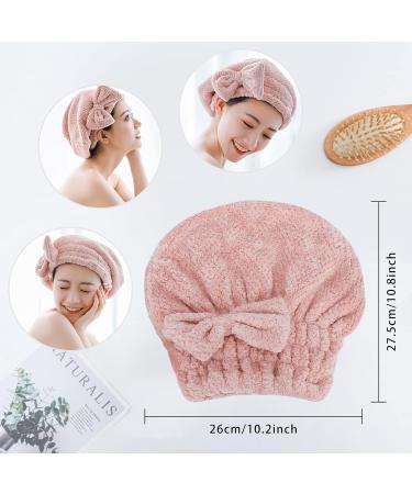 Unaone Microfiber Hair Towel Set - Fast Drying Hair Turbans for Long Hair | Soft & Absorbent - Khaki & Pink - Buy Online on GoSupps.com