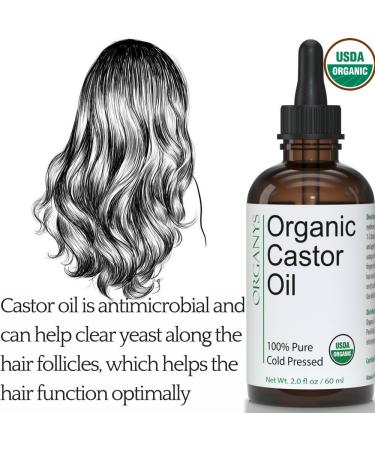 Organys Organic Castor Oil 2oz for Hair, Eyelashes & Eyebrows Growth - Enhances Fuller, Thicker Appearance. Includes Eyeliner & Mascara Brushes - Buy Online on GoSupps.com