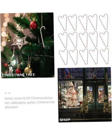 Ciieeo 30pcs Simulated Candy Cane Xmas Candy Canes Candy Crutch Christmas Pendant Sugar Candy Canes Plastic White Green Red 15X4cm - Buy Online on GoSupps.com