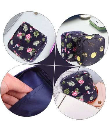 SECFOU 4pcs Sanitary Napkin Storage Bag Set - Mini Wallet for Women, Coin Purse, Cosmetic Bag - First Period Girls Sanitary Pad Holder - Navy - Buy Online on GoSupps.com