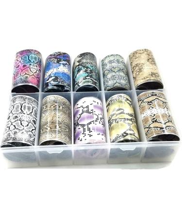 CHANGAR Animal Skin Style Nail Art Foil Transfer Decals 2 Boxes Serpentine Leopard Print Tiger Snake Skin Pattern Nail Foil Adhesive Stickers Starry Sky Manicure Transfer Tips Nail Art DIY Decoration - Buy Online on GoSupps.com