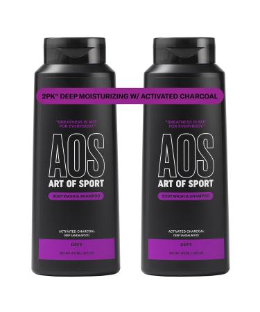 Art of Sport Men’s Body Wash, Charcoal Activated Shower Soap, Sandalwood Fragrance, Made with Natural Botanicals, Moisturizing Tea Tree Soap, Made for Athletes, Defy Scent, 16 fl oz (Pack of 2) 16 Fl Oz (Pack of 2) Defy