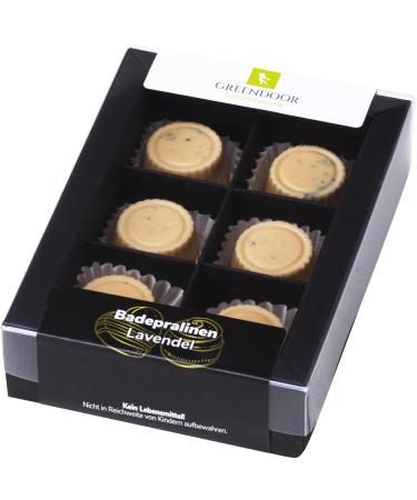 Greenendoor natural bathing chocolates lavender 6er gift cardboard for 6 cream residents with organic cocoa butter handmade natural cosmetics nature bath additive gifts birthday present