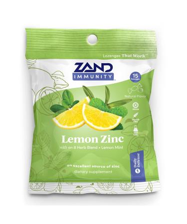 Zand Lemon Zinc Herbalozenge Natural Lemon Flavor 15 Lozenges