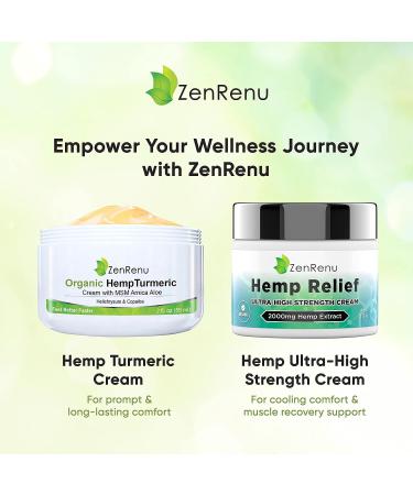 Zenrenu Organic Hemp Cream with MSM, Turmeric, Arnica - Premium Hemp Oil, Made in USA - Buy Online on GoSupps.com