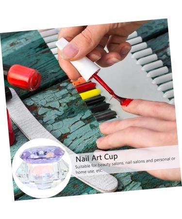 minkissy Nail Art Crystal Cup Cosmetics Cover Glass Purple Manicure 6.5x8cm Purple - Buy Online on GoSupps.com