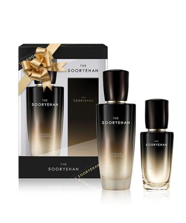 Sooryehan THE BLACK SKINCARE SET (160ml / 5.41 Fl Oz) - Korean Skincare Gift Set Luxury Premium High-end by LG BEAUTY. Advanced Next Generation Bio Moisturizer & Serum