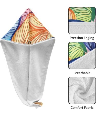 Colorful Butterfly Hair Towels 2 Pack | Super Absorbent Quick Dry Hair Turbans for Women & Girls - Buy Online on GoSupps.com