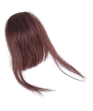 Minkissy Clip in Bangs Human Hair Extensions on Fringe Bangs with Net for Women One Piece Hairpiece Dark Bangs Hair Clip Dark Brown