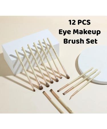 12-Piece Eyeshadow Brush Set - Soft Synthetic Fiber Makeup Brushes for Concealer Eyeliner & Eyebrows - Perfect for Flawless Eye Looks - International Shipping Available - Buy Online on GoSupps.com
