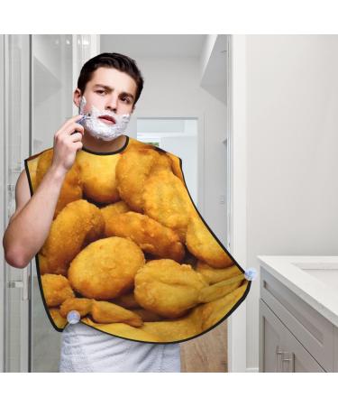 Chicken Nuggets Beard Bib Hair Catcher For Men Shaving Men Beard Apron Gift For Fathers Day/Anniversary/Valentines Day/Christmas One Size