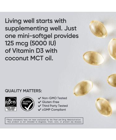 Sports Research Vitamin D3 125 mcg (5000 IU) - 360 Softgels for Immune Support - Buy Online on GoSupps.com