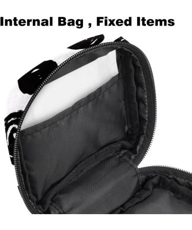 Hand-Painted Black Women's Napkin Storage Bag | Portable Menstrual Cup with Zipper - Stylish & Practical for Teens & Women - Buy Online on GoSupps.com