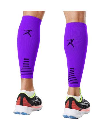 Rymora Leg Compression Sleeve  Calf Support Orthopedic Brace Varicose Vein Treatment for Legs  Pain Relief and Blaned  Footless Orthopedic Brace for Fitness  Shin Splints  Purple  Small  One Pair Small Purple