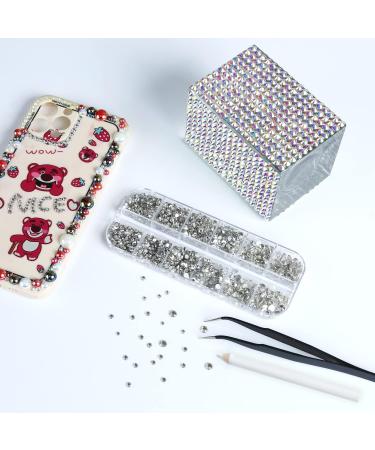 3972pieces Nail Art Rhinestones Kit Nail Gems Ab Flatback 6 Sizes Rhinestones for Nail Art Craft(Clear) K clear&AB - Buy Online on GoSupps.com