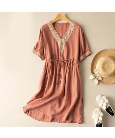 Dresses for Women Cocktail Dress Half Sleeve Dress Fashion Elegant Dress Ladies Floral Printing Slim Fit Elegant Khaki Large - Buy Online on GoSupps.com