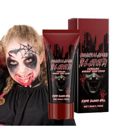 Fake Halloween Blood - Realistic Special FX Gel Makeup Thick Washable Liquid | 1.76oz Effect Costume Accessory for Vampire Zombie Role-Playing - Dannebleed Stage Prop for Haunted Events