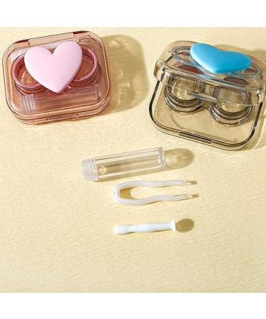 Heart-Shaped Portable Contact Lens Container Set - Leak-Proof Mini Box with Tweezers & Cleaner - Ideal for Travel - Green - Buy Online on GoSupps.com