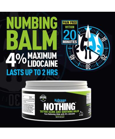 H2Ocean Numbing Cream for Tattoo, Piercings & Waxing with Lidocaine 7Oz - Maximum Strength Nothing Glide Big Jar