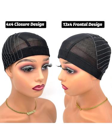 Stretchable Mesh Dome Wig Cap with 1 Elastic Band and 4 Combs - Medium Black 13x4 Lace Front Wig - Buy Online on GoSupps.com