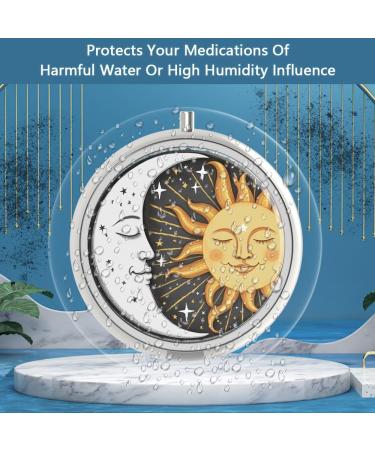 Buy Decorative 3-Compartment Pill Box - Portable Sun and Moon Vitamin Organizer | Ideal Gift for Travel - Buy Online on GoSupps.com