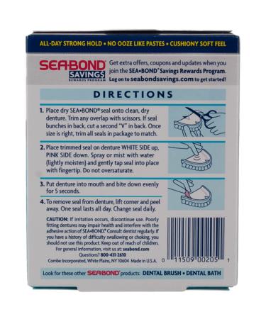 Sea-Bond Denture Adhesive Seals Uppers Original - 30 ea Pack of 5 - Buy Online on GoSupps.com