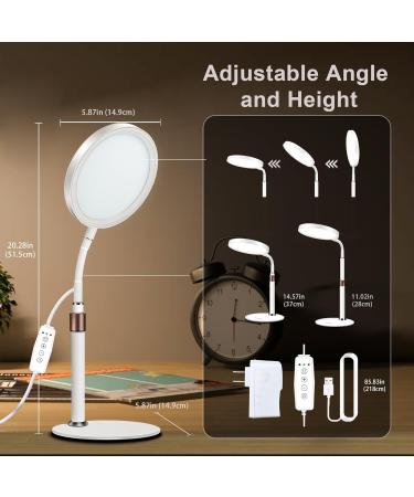 Happy Lamp 10000 Lux Desk Sun Lamp with 360 Adjustable Gooseneck & 3 Colors & 10 Brightness Levels for Reading/Office/Home small - Buy Online on GoSupps.com