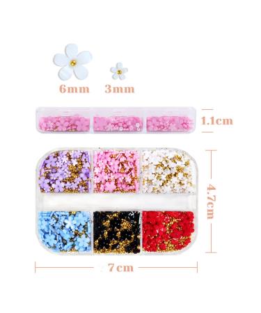 Flower Nail Art Charm for Acrylic Nails - Pack of 6 Mixed Sizes Nail Charms for DIY Nail Designs - Fashion Accessories for Women and Girls - Buy Online on GoSupps.com