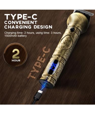 Roziapro Professional Mens Hair Trimmer 6 in 1 Hair Clippers Grooming Kit Cordless Beard Trimmer for Men USB Rechargeable LED Display (Gold) - Buy Online on GoSupps.com