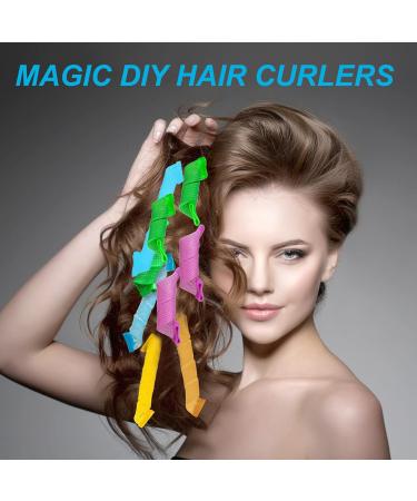 WUERKIYA Hair Curlers for Short Hair No Heat Hair Rollers Spiral Curlers 15cm/25cm Hair Curlers Styling Kit with Styling Hooks DIY Hairstyle Tools for Women Girls (18 Pack) - Buy Online on GoSupps.com