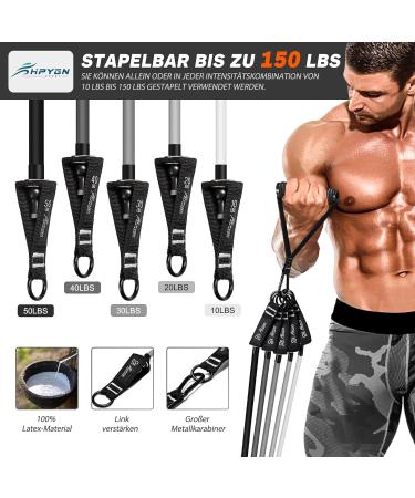 Buy Fitness Straps Set - 150LBS 200LBS 250LBS Resistance Bands - 5 Strengths Portable Gym Equipment with Handles Ankle Straps & Door Anchor - Perfect for Home & Outdoor Workouts - Buy Online on GoSupps.com