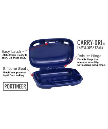 PORTINEER Carry-Dri MAX Bar Soap Holder Box Container - Leak-proof Travel Dish for Home & Travel - Blue, Pack of 1 - Buy Online on GoSupps.com