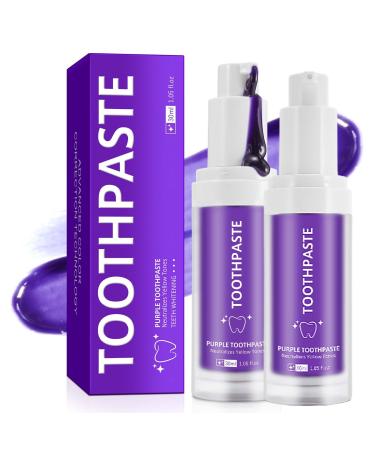 Purple Toothpaste for Teeth Whitening |Purples Teeth Whitening Kit |Stain Removal & Enamel Safe | Fresh Breath Formula with Unique Purple |for Coffee/Smokers/Tea