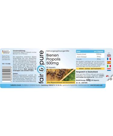 Fair & Pure - Bee propolis 500mg - rich in flavonoids and procyanidins - 90 capsules - Buy Online on GoSupps.com