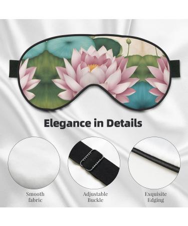 SSIMOO Lotus Flower Namaste Eye Mask - Breathable Soft Sleep Patch for Travel & Relaxation - Black - Buy Online on GoSupps.com