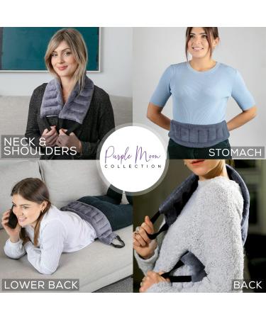 Heating Pad for Neck & Shoulders - Microwavable Pain Relief Wrap with Handles | Reusable Moist Heat Rice Bag for Neck Pain, Muscle Aches & Joints | Warmer Grey Denim Design - Buy Online on GoSupps.com