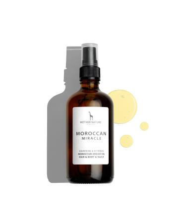 Organic argan oil for hair & face 100ml - Natural cosmetics hair oil for hair care with arganies made of Morocco - cold -pressed & vegan - ideal facial oil on dry skin from Mother Nature Cosmetics 1 x 100ml - Buy Online on GoSupps.com