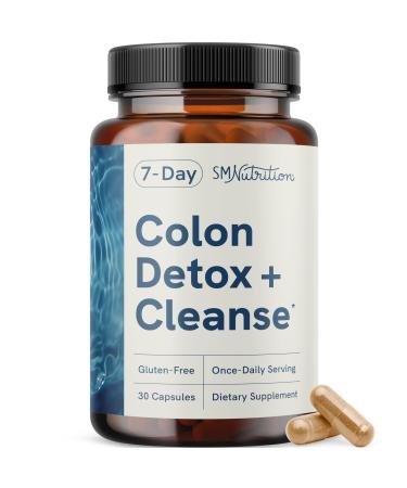7 Day Colon Cleanse & Detox | Supports Bloating Relief & Occasional Constipation | Fast Acting 7 Day Detox Cleanse for Women and Men with Probiotics for Gut Health & Regularity | Gluten-Free | 30Ct.