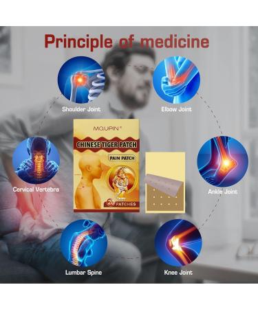 MQUPIN Pain Relief Patches 40 PCS - Chinese Tiger Herbal Patch for Knee, Back, Joint, Muscle, Neck Pain - Buy Online on GoSupps.com