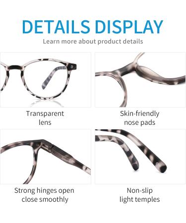 Yuluki 5-Pack Retro Reading Glasses for Men & Women | Comfortable Spring Hinges | Super Reading Aid 2.75 Magnification - Buy Online on GoSupps.com
