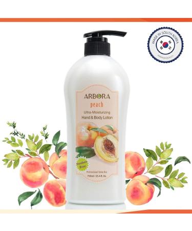 ARBORA Hand & Body Lotion PEACH 25.4OZ - Paraben Free Natural Ultra-Moisturizing Massage Lotion - Original from Korea - Shop Worldwide - Buy Online on GoSupps.com