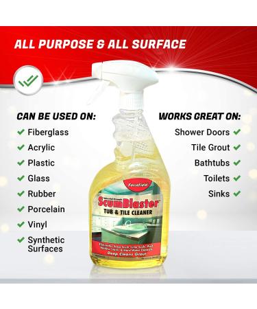 ForceField ScumBlaster: Industrial Strength Soap Scum Remover, Tile and Grout Cleaner for Hard Water Stains and Rust - Buy Online on GoSupps.com