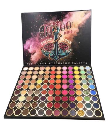 108 Colors Shimmering Eyeshadow p Palette - Professional Matte Glitter Rainbow Eyeshadow - Highly Pigmented Waterproof Makeup Powder