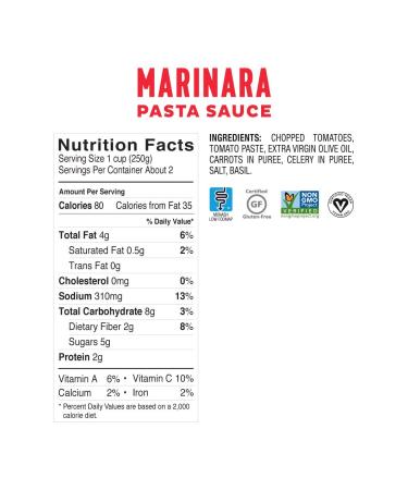 Fody Food Co Premium Marinara Pasta Sauce 19.4 oz - Gluten-Free & Delicious - Buy Online on GoSupps.com