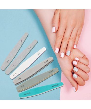 Ahier Nail Files & Buffers Set - 6pcs Washable Emery Boards for Gel Polish Removal - Buy Online on GoSupps.com