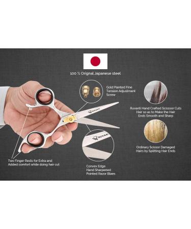 Left Handed Professional Barber Scissors - 6.5 Japanese Super Cobalt Stainless Steel Shears with Adjustment Screw - Buy Online on GoSupps.com