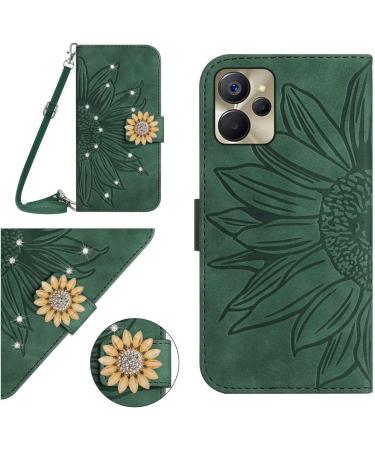  VQWQ Wallet Case for OPPO Realme 10 5G - 1.5M Strap Glitter Shinny Sunflower Flip Leather Case Card Slot Shockproof Kickstand Magnet Cover for OPPO Realme 9i 5G / Realme 10 5G HT -Green-T - Buy Online on GoSupps.com