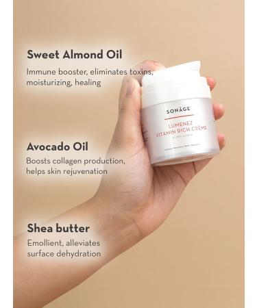 SONAGE Lumenez Vitamin Facial Cream - Hydrating Daily Moisturizer with Vitamin C for Dry Skin | International Shipping Available - Buy Online on GoSupps.com