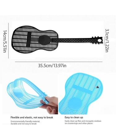 KKRAUS 4 Pack Plastic Guitar Fly Swatter Durable Manual Fly Swatters Long Handles Swat Set for Indoors Outdoor Mosquito Bee Spiders Flyswatter Black - Buy Online on GoSupps.com